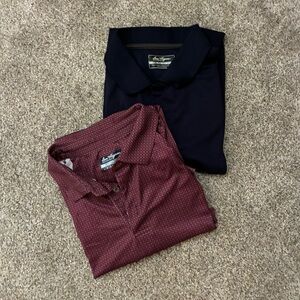 Two-Pack Men’s Polo & Patterned Shirt - Navy & Burgundy -